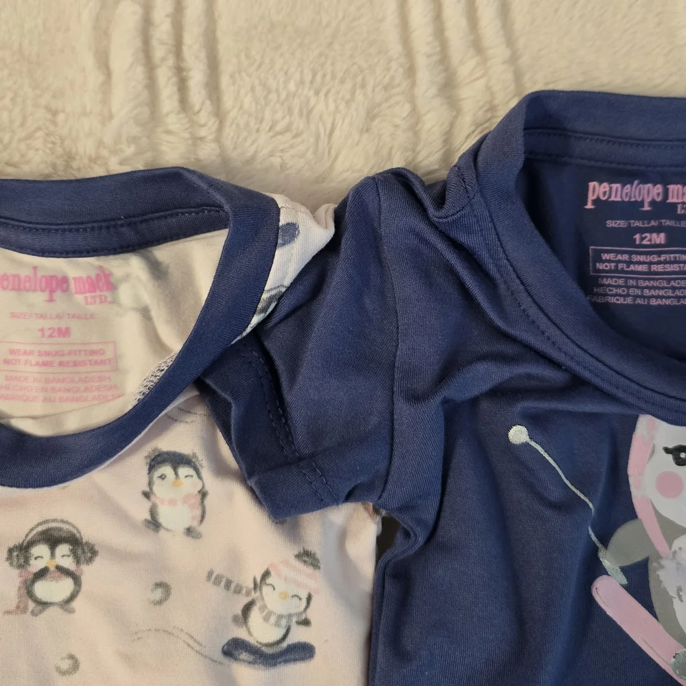 Penelope Mack Navy and Light Pink Penguin Pajama Bundle - Picture 8 of 9